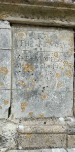 Tombstone - The lettering reads “To the Memory of James Warden Esq. who fell in a duel. The 28th April 1792 in the 56th year of his age.” 